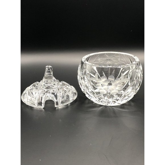 Vintage Grapes‎ etched Crystal Jam Jar (No Spoon) Pumpkin Shaped - Picture 3 of 4